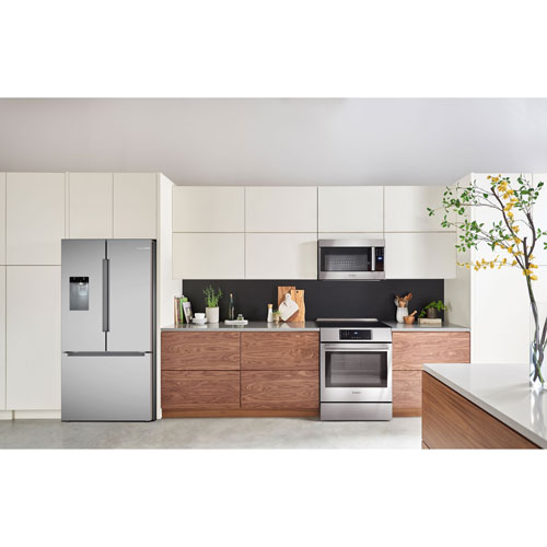 Bosch 100 Series 36" 21.6 Cu. Ft. French Door Refrigerator with Water & Ice Dispenser (B36CD10ENS) - Stainless