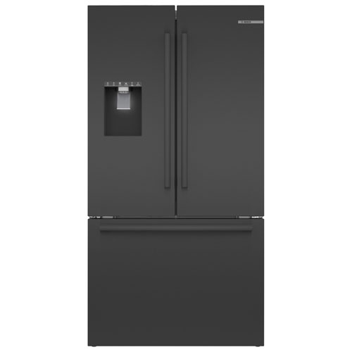 Bosch 36" 26 Cu. Ft. French Door Refrigerator with Water & Ice Dispenser (B36FD52SNB) - Black