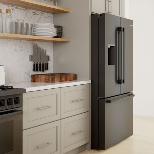 Bosch 36" 26 Cu. Ft. French Door Refrigerator with Water & Ice Dispenser (B36FD52SNB) - Black