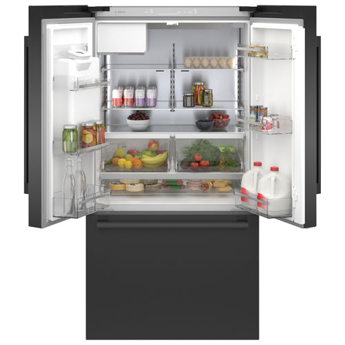 Bosch 36" 22 Cu. Ft. French Door Refrigerator with Water & Ice Dispenser (B36CD52SNB) - Black