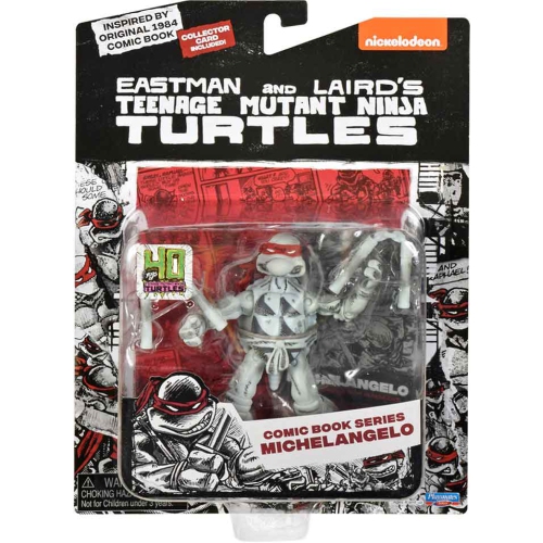 Teenage Mutant Ninja Turtles 4 Inch Action Figure B&W Comic Series - Michelangelo