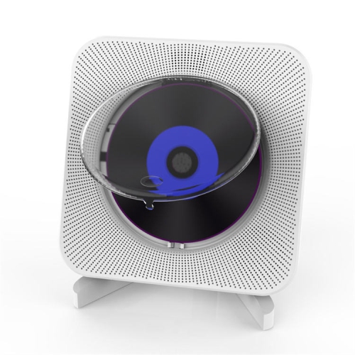 Lecteur CD portatif mural avec Bluetooth, minichaîne audio pour la maison avec télécommande, radio FM, écran LCD - Blanc