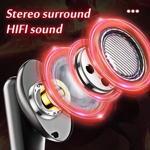 Wireless Gaming Earbud, Wireless Gaming Headphone with Charging Case and Built-in Mic, Bluetooth 5.1 Dual Game Music Mode Earbuds