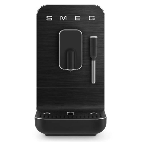 Open Box - Smeg Fully Automatic Espresso Machine with Integrated Grinder Steam Wand 6 Presets Programmable BCC12FBMUS Black