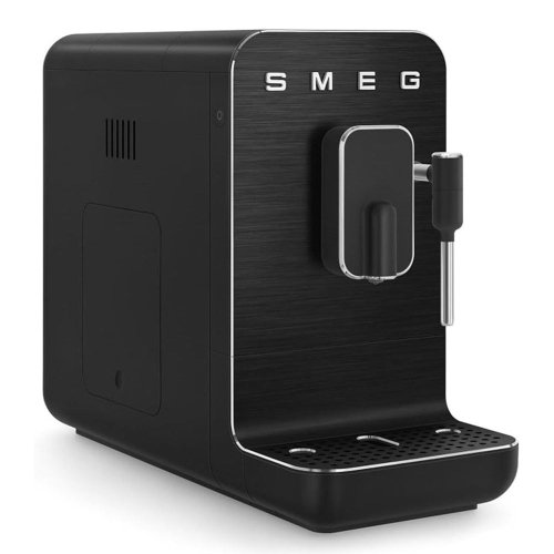 Open Box - Smeg Fully Automatic Espresso Machine with Integrated Grinder Steam Wand 6 Presets Programmable BCC12FBMUS Black