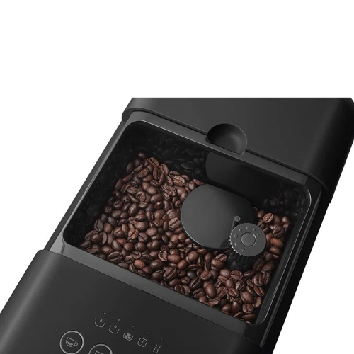 Open Box - Smeg Fully Automatic Espresso Machine with Integrated Grinder Steam Wand 6 Presets Programmable BCC12FBMUS Black