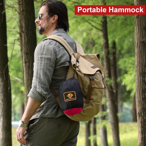Camping Hammock with Net,Travel Portable Lightweight Hammocks with Tree Straps,Parachute Nylon Hammock for Camping Backpacking Beach Hiking, Black &