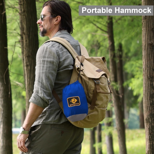 Hamac de camping avec filet, Hamacs portatifs légers avec courroies pour arbre, Hamac en nylon parachute pour le camping Sac à dos Randonnée sur la