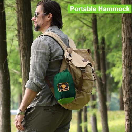 Hamac de camping avec filet, Hamacs de voyage légers portatifs avec courroies pour arbre, Hamac en nylon parachute pour le camping Sac à dos