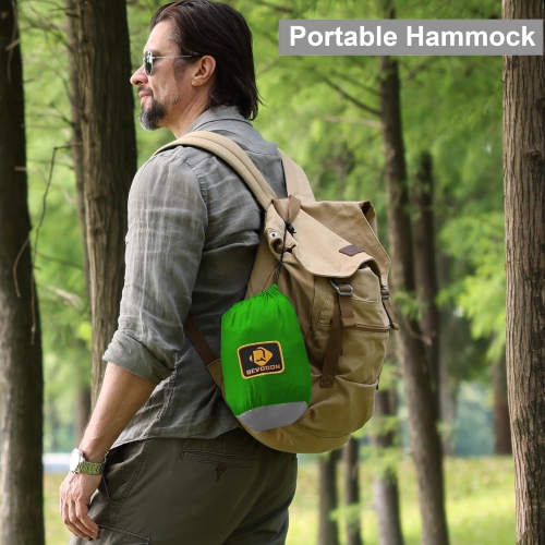 Hamac de camping avec filet, Hamacs portatifs légers avec courroies pour arbre, Hamac en nylon parachute pour le camping Sac à dos Randonnée sur la