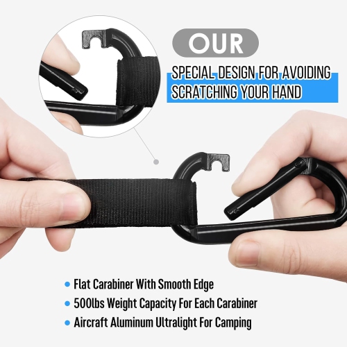 Hamac de camping portatif simple et double avec courroies pour arbre, hamac en nylon léger pour le camping, sac à dos, randonnée, plage, bleu ciel et