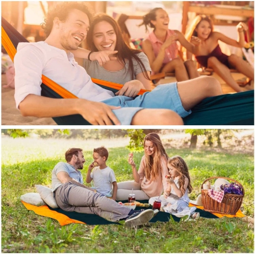 Hamac de camping portatif en nylon avec courroies d'arbre, Balançoire pour hamac Lightweigtht pour le camping, les voyages, le sac à dos, la plage,