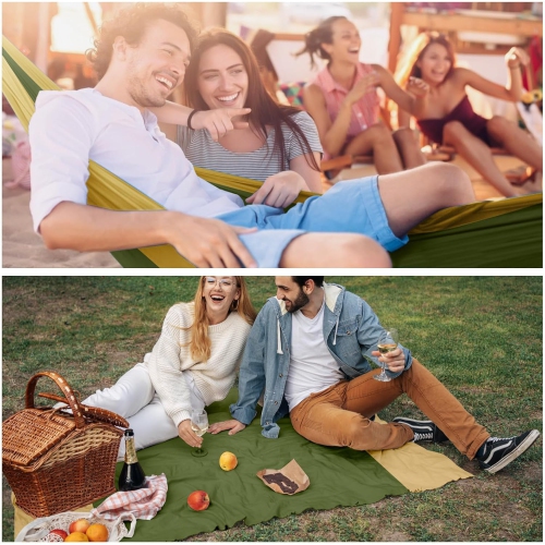 Hamac de camping portatif en nylon avec courroies d'arbre, Balançoire pour hamac Lightweigtht pour le camping, les voyages, le sac à dos, la plage,