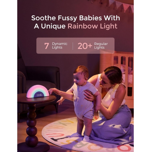 Momcozy DreamSync™ Baby Sound Machine, Night Light, APP Control Baby Sleep Trainer, Routine Builder, White Noise Machine with 34 Soothing Sounds,