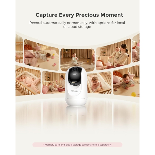 Momcozy Smart WiFi Baby Monitor with Camera and Audio, 5" 1080P Screen with Wall Mount, Motion & Cry Detection, Safe Fence, Clear Night Vision,