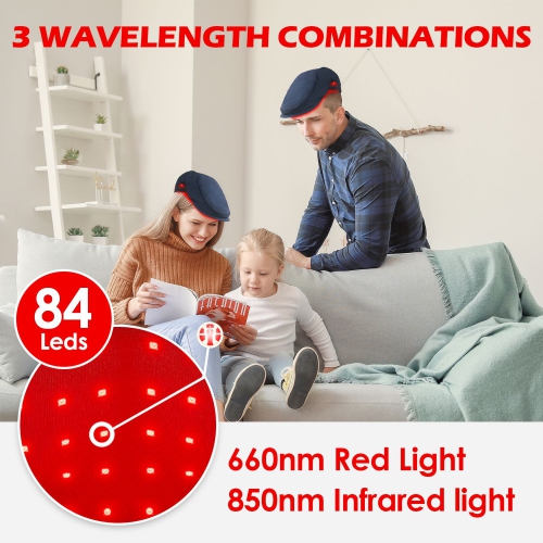 Red Light Anti-Loss Hair Cap,660nm 850nm Light Therapy Hair Care Hat,Infrared Light Therapy Hair Growth Hat