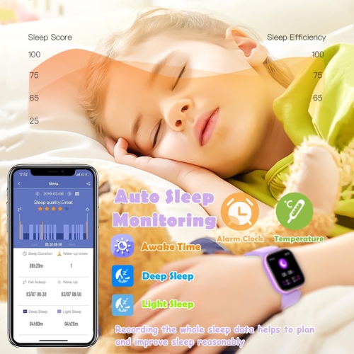 Montre intelligente pour garçons, moniteur d'activité, moniteur de fréquence cardiaque et de sommeil, podomètre, réveil, montre intelligente pour