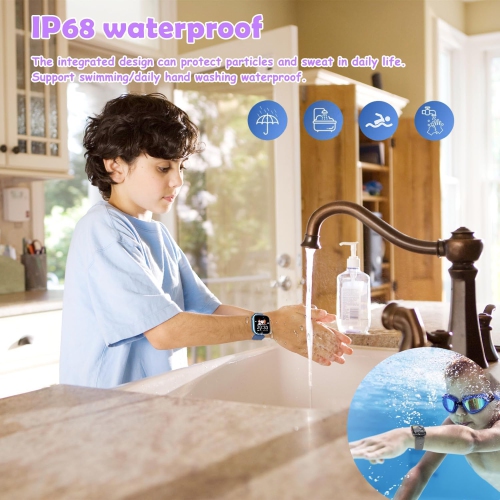 Montre intelligente pour garçons, moniteur d'activité, moniteur de fréquence cardiaque et de sommeil, podomètre, réveil, montre intelligente pour