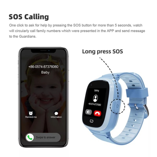 4G Montre intelligente pour enfants Anti-Perte GPS SOS Call SIM Appel vidéo Caméra étanche pour enfants Montre intelligente pour enfants