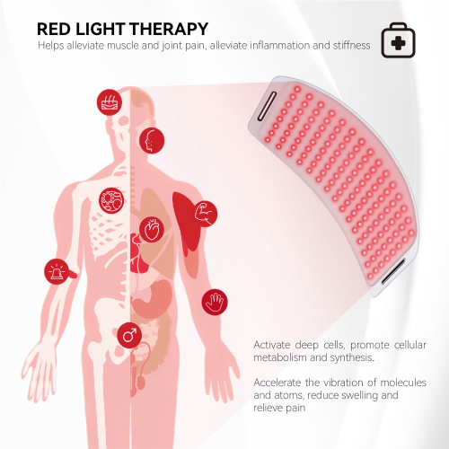 Red Light Therapy Belt for Body,Cordless Near Infrared Light Therapy Waist Pad for Pain Relief & Skin Care,LED Light Therapy Wrap for Muscle Shoulder