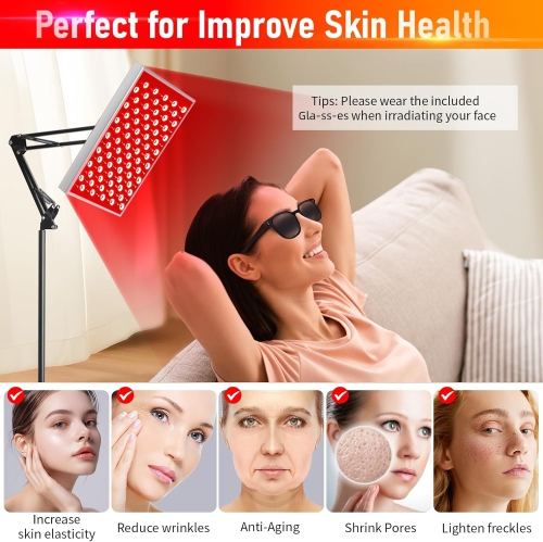 Red Light Therapy for Body Face,Red Light Therapy Lamp Panel with Stand,660nm & 850nm LED Near Infrared Light Therapy Device for Full Body Skin Muscle