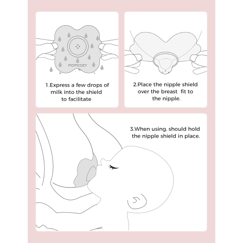 Momcozy Nipple Shield, Floral Contact Nipple Shield for Breastfeeding Moms with Flat or Inverted Nipples, Made Without BPA/BPS, 1 Pair