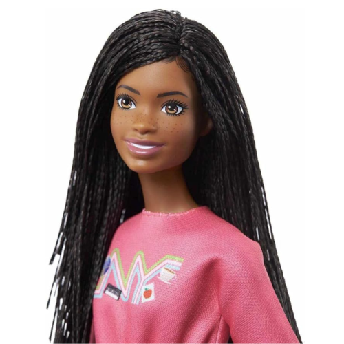 Barbie It Takes Two Doll, Brooklyn Fashion Doll with Braided Hair, Pink NYC Shirt, Metallic Skirt & White Shoes