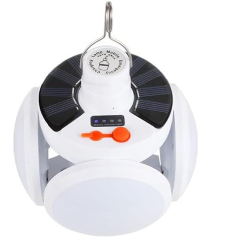 Solar Camping Lantern, Portable Tent Lamp with Hanging Hook, Folding Rechargeable USB Camping Lights for Home, Camping, Tent, Car, Emergency