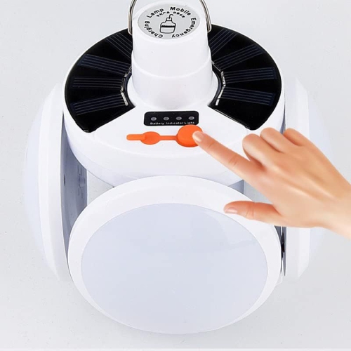 Solar Camping Lantern, Portable Tent Lamp with Hanging Hook, Folding Rechargeable USB Camping Lights for Home, Camping, Tent, Car, Emergency