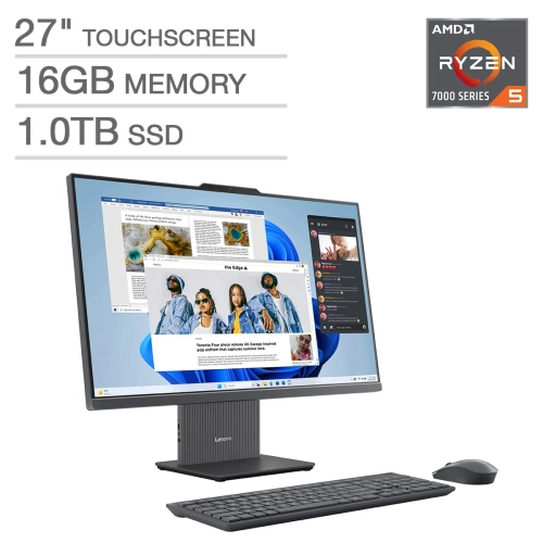 Ordinateur tactile tout-en-un 27&nbsp;po IdeaCentre Lenovo - Ryzen 5 7535HS AMD - Windows 11 - RAM 16&nbsp;Go - SSD 1&nbsp;To - Boîte ouverte