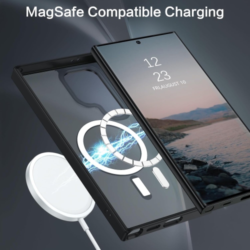 [CS] Matte Silicone Hybrid Magnetic MagSafe Case Cover for Samsung Galaxy S25 Ultra, Grey