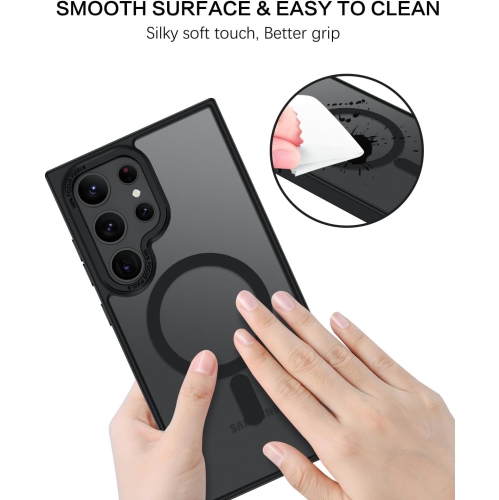 [CS] Étui magnétique en silicone mat pour Samsung Galaxy S25 Ultra, noir