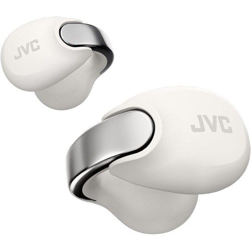 JVC - Nearphones Wireless Headphones with Charging Case and Built-in Microphone, White
