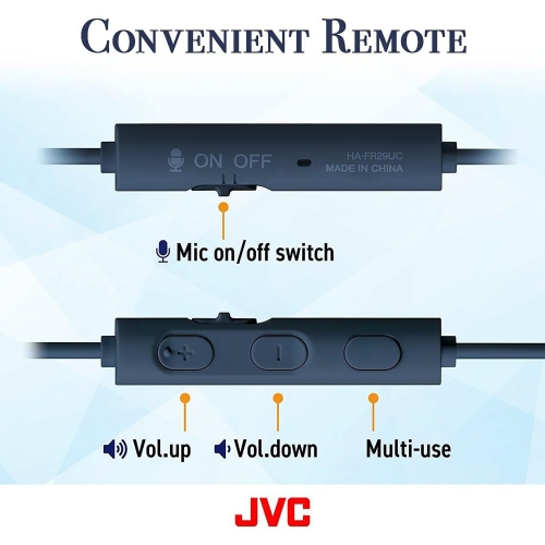 JVC - Wired In-Ear Headphones, USB-C, High Resolution, Built-in Microphone, Black
