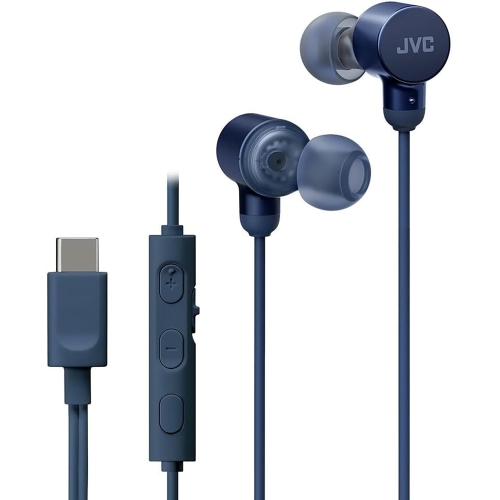 JVC  - Wired In-Ear Headphones, USB-C, High Resolution, Built-In Microphone In Blue