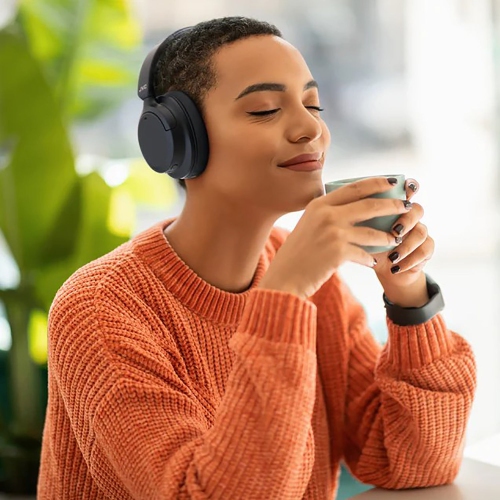 JVC – Casque d'écoute hybride sans fil à suppression du bruit, microphone et télécommande intégrés, noir