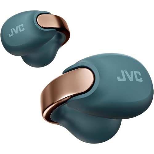 JVC - Nearphones Wireless Headphones with Charging Case and Built-in Microphone, Turquoise