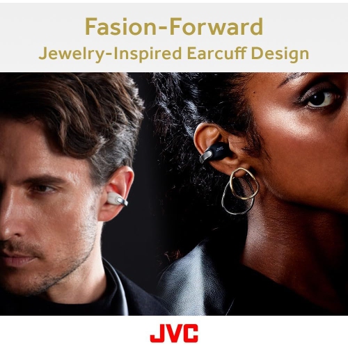 JVC - Nearphones Wireless Headphones with Charging Case and Built-in Microphone, Black