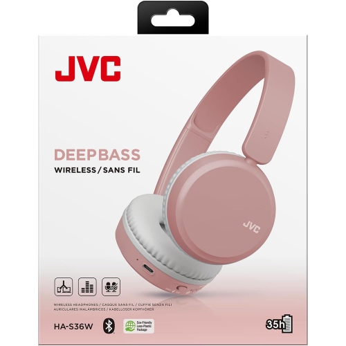 JVC - Wireless On-Ear Headphones, Built-in Microphone and Remote Control, Pink