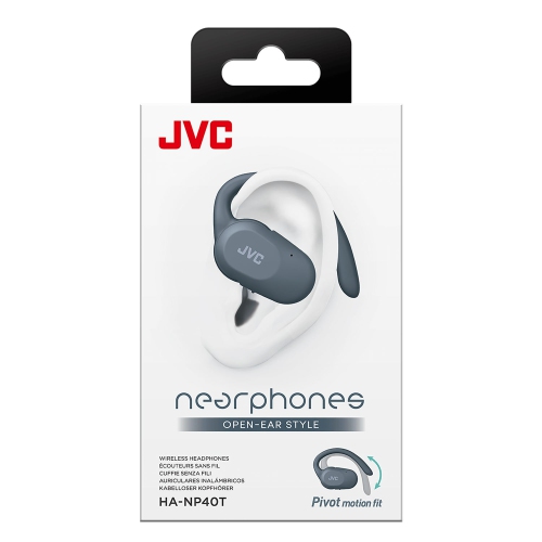 JVC – Écouteurs sans fil supra-auriculaires Nearphones avec étui de recharge, bleu