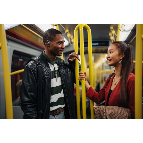 JVC – Écouteurs sans fil supra-auriculaires Nearphones avec étui de recharge, bleu