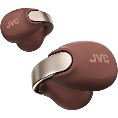 JVC – Écouteurs sans fil Nearphones avec étui de chargement et microphone intégré, bordeaux