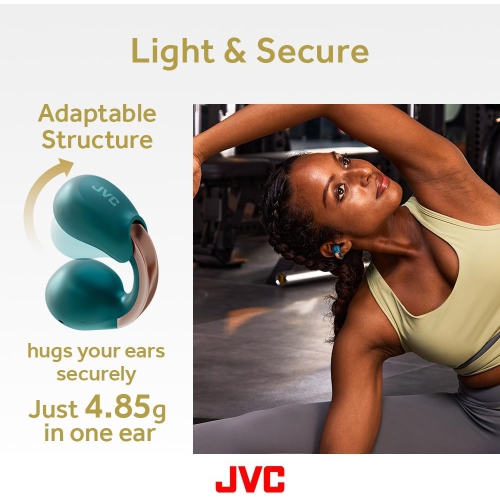 JVC – Écouteurs sans fil Nearphones avec étui de chargement et microphone intégré, bordeaux