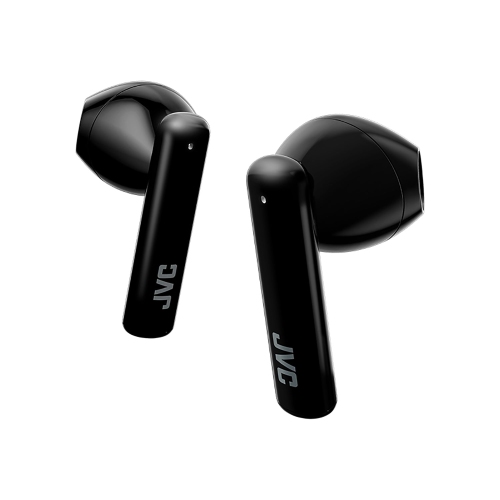 JVC – Écouteurs bouton sans fil avec étui de chargement et microphone intégré, noir