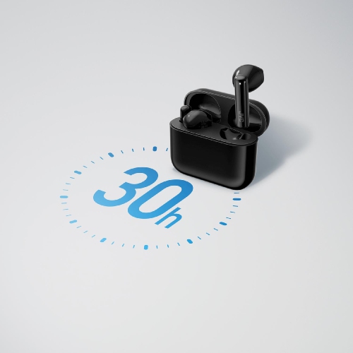 JVC – Écouteurs bouton sans fil avec étui de chargement et microphone intégré, noir