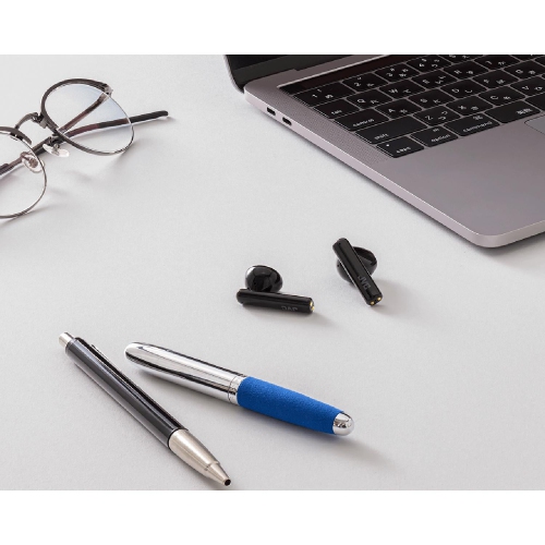 JVC – Écouteurs bouton sans fil avec étui de chargement et microphone intégré, noir