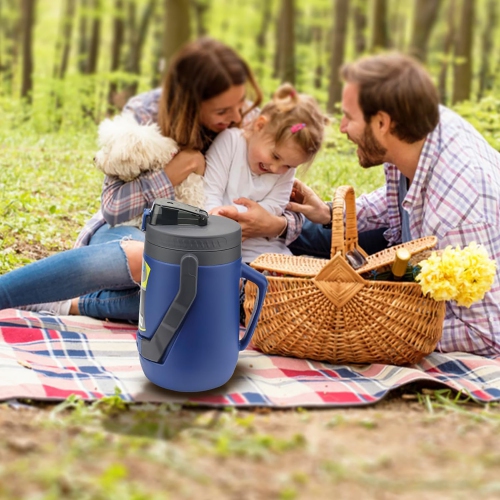 Pinnacle – Contenant à eau isolé portatif, capacité de 2,5 litres, étanche, bleu