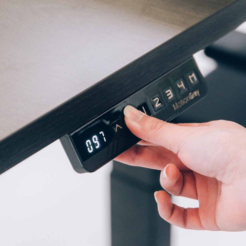 MotionGrey L Shape-Triple Motors Standing Desk with Memory Settings -71"x65" White Top White Frame- Adjustable Sit-Stand Computer Table for Home,