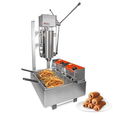 A-TG5LF Churro Maker Machine | Churro Maker with Deep Fryer | Stainless Steel | 5L Capacity | 110V