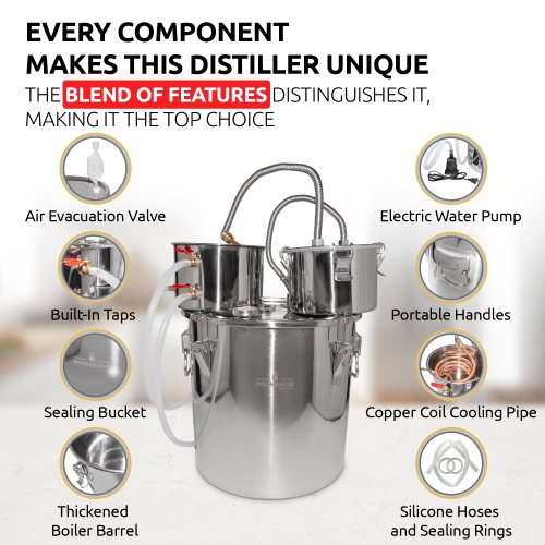 A-FCSA-30 Alcohol Wine Distiller | Moonshine Still | Water Alcohol Distiller | 8 Gallon 30L